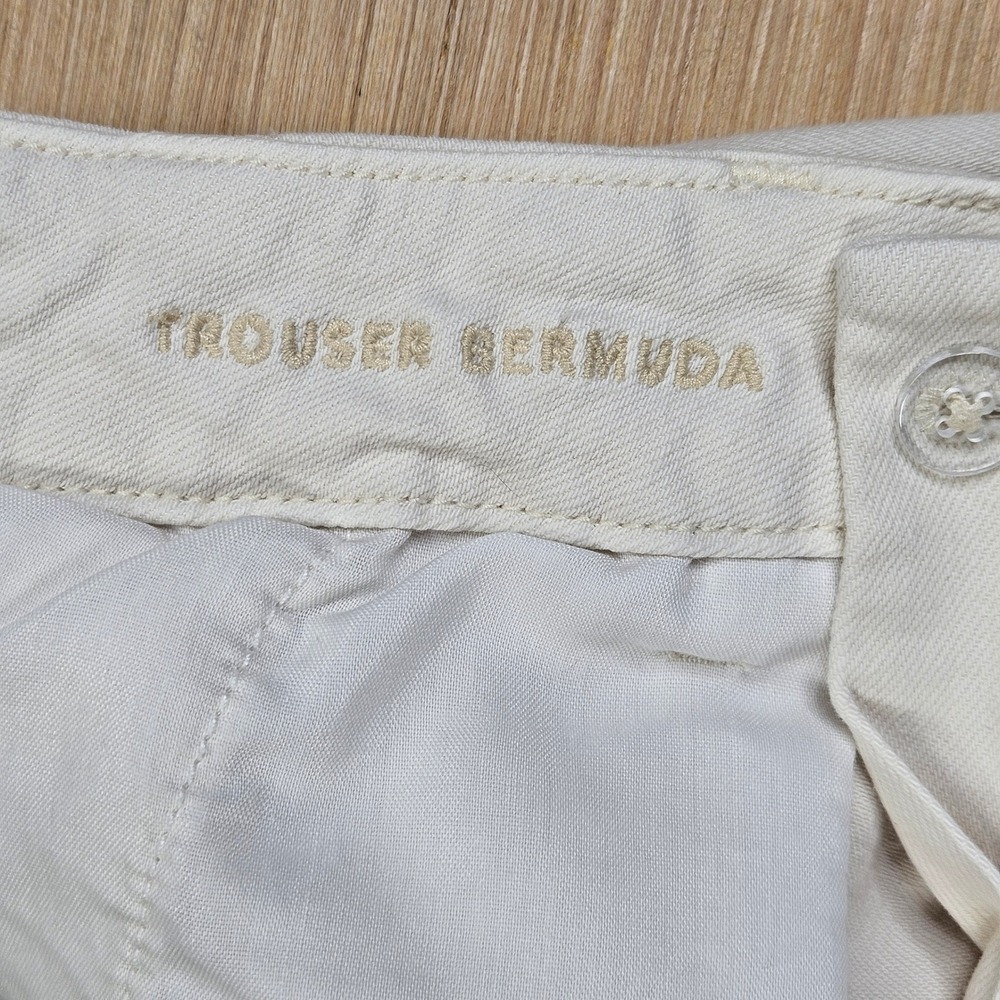 American Eagle Trouser Bermuda Womens 10 White Stretch Cotton Lyocell Shorts - Picture 4 of 13